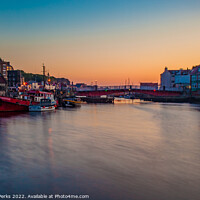 Buy canvas prints of Whitby Harbour Twilight by Richard Perks