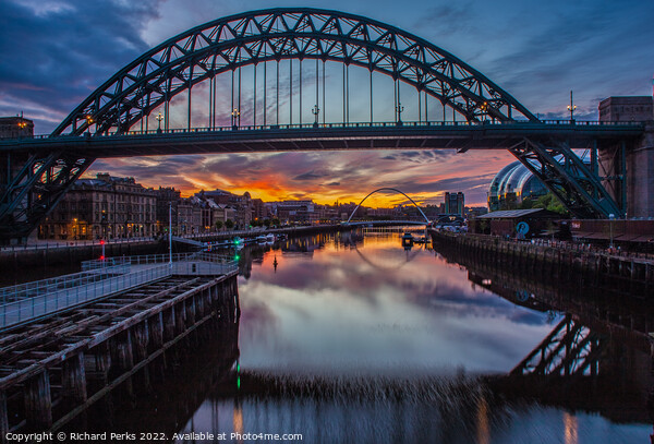 Radiant Tyneside Sunrise Picture Board by Richard Perks