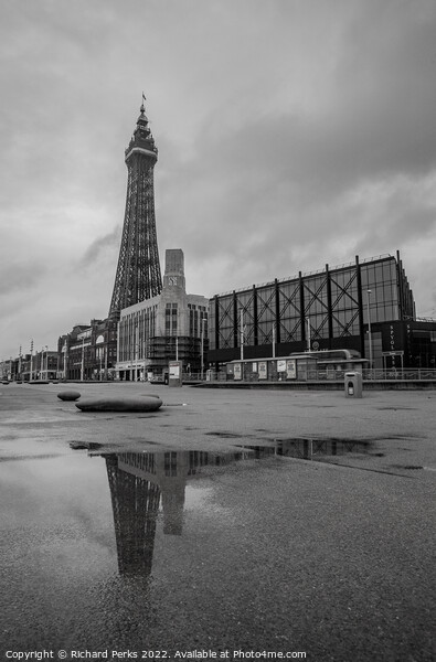 Blackpool Tower Reflections Picture Board by Richard Perks