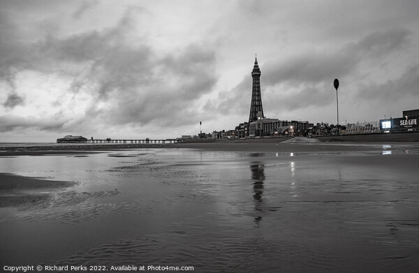 Moody Skies over Blackpool Tower Picture Board by Richard Perks