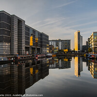 Buy canvas prints of A calm Sunday morning Leeds Dock by Richard Perks