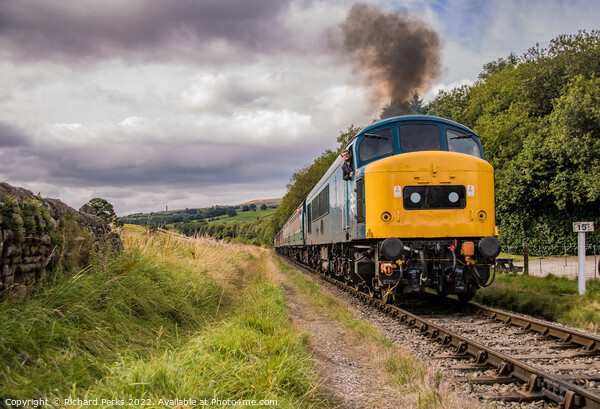 Class 45 heritage diesel in the Irwell Valley Picture Board by Richard Perks