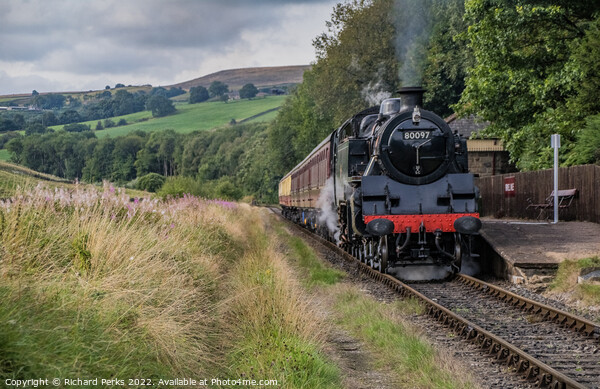 Simmering Steam at Irwell Vale Picture Board by Richard Perks