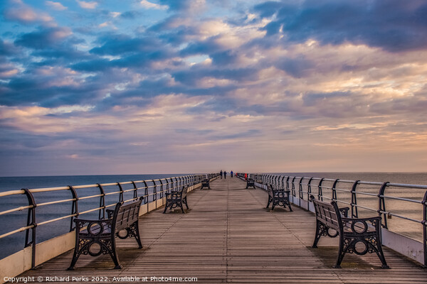 Clouds gather over Saltburn Pier Picture Board by Richard Perks