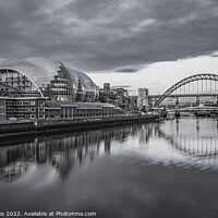 Buy canvas prints of The Sage and Tyne Bridges monochrome by Richard Perks