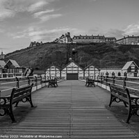 Buy canvas prints of Saltburn by the Sea in Monochrome by Richard Perks