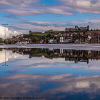 Buy canvas prints of Whitby Abbey - Rain Puddle Reflections by Richard Perks