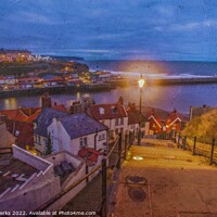 Buy canvas prints of Whitby and the harbour from the 199 steps by Richard Perks