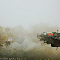 Buy canvas prints of Autumn mist on Leeds Liverpool Canal by Richard Perks