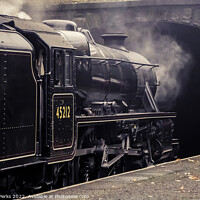 Buy canvas prints of Stanier Black 5 simmers at Ingrow, ready for the o by Richard Perks