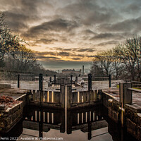 Buy canvas prints of Frosty Mornings at the Bingley Five Rise Lock by Richard Perks