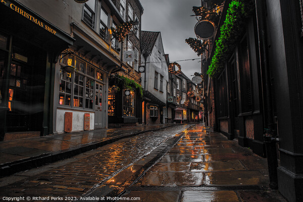Rainy Days in York - The Shambles Picture Board by Richard Perks
