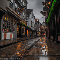 Buy canvas prints of Rainy Days in York - The Shambles by Richard Perks