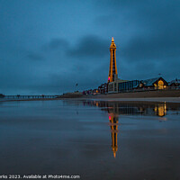 Buy canvas prints of Storm Reflections - Blackpool Tower by Richard Perks