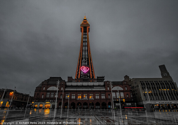 Blackpool Tower Lights Picture Board by Richard Perks