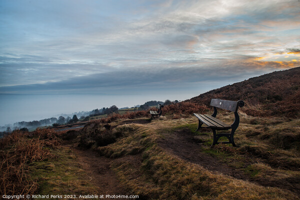 Misty Morning View - Ilkley Moor Picture Board by Richard Perks