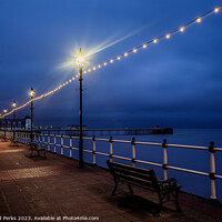 Buy canvas prints of Evening lights on Penarth Promenade by Richard Perks