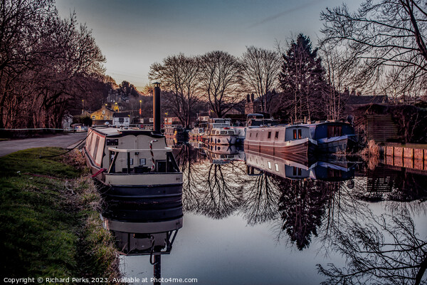 Early Morning on the Leeds-liverpool canal - Rodle Picture Board by Richard Perks