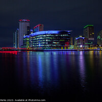 Buy canvas prints of Salford Quays Night times by Richard Perks