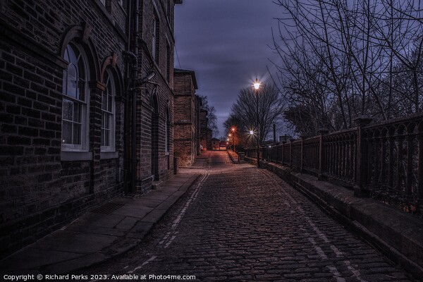 Saltaire Twilight Ambience Picture Board by Richard Perks