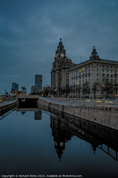 Royal Liver Building Reflection Picture Board by Richard Perks