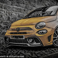 Buy canvas prints of Yellow Fiat Abarth  by Richard Perks