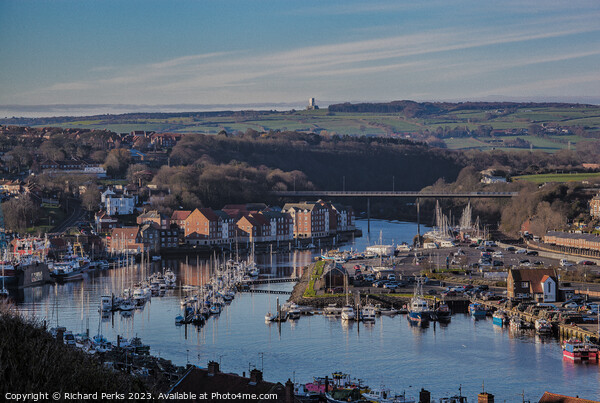 Whitby harbour and beyond! Picture Board by Richard Perks