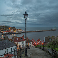 Buy canvas prints of Storm clouds over Whitby 199 Steps by Richard Perks