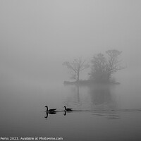 Buy canvas prints of Enchanting Misty Lake Serenity by Richard Perks