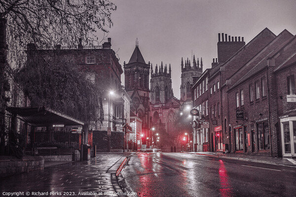 Rainy nights in York city centre Picture Board by Richard Perks