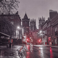 Buy canvas prints of Rainy nights in York city centre by Richard Perks