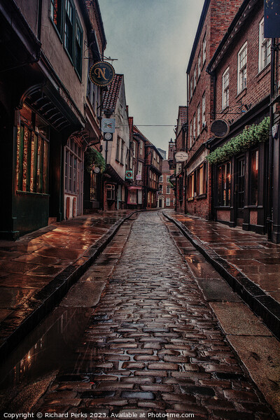 Rainy Days in the streets of York Picture Board by Richard Perks