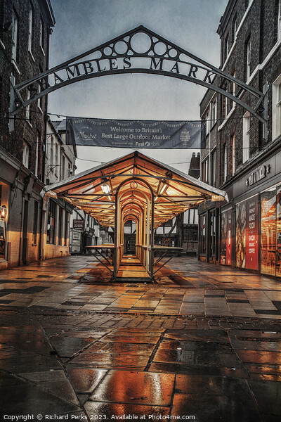 Start of the day Shambles Market Picture Board by Richard Perks