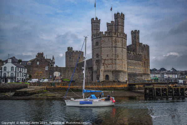 Caernarfon Castle and the Yacht Picture Board by Richard Perks