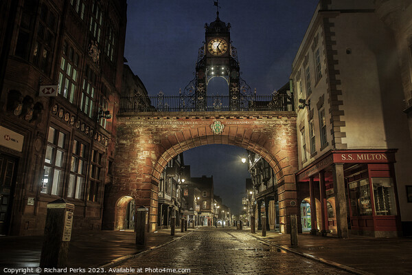Chester City Street at Night Picture Board by Richard Perks