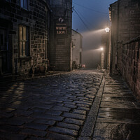 Buy canvas prints of Foggy evening in Heptonstall by Richard Perks