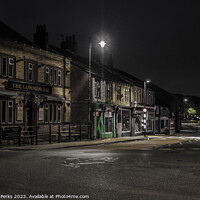 Buy canvas prints of Lonely Street at Night - Slaithwaite by Richard Perks