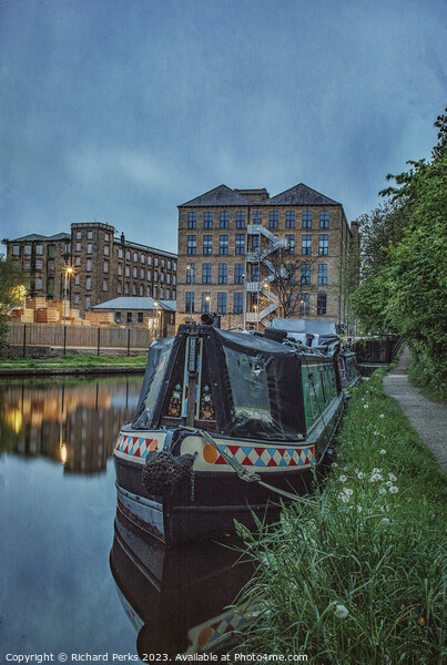 Traditional Barge on Huddersfield Narrow Canal Picture Board by Richard Perks