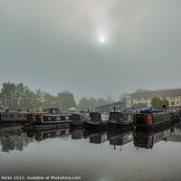 Buy canvas prints of Misty morning on the Leeds - Liverpool canal by Richard Perks