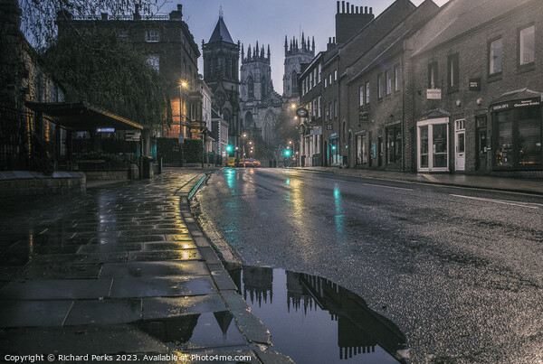 Rainy nights in York Picture Board by Richard Perks