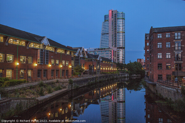 River Aire Reflections In Leeds Picture Board by Richard Perks