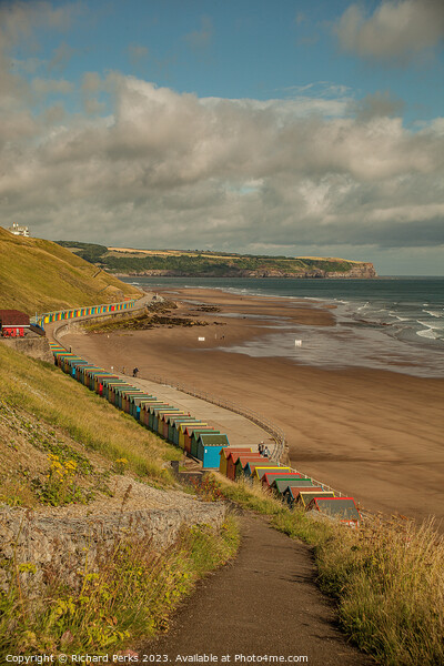 Whitby Beach Huts Picture Board by Richard Perks