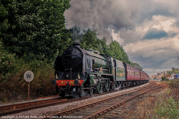 Southern Class Steam leaving Whitby Picture Board by Richard Perks