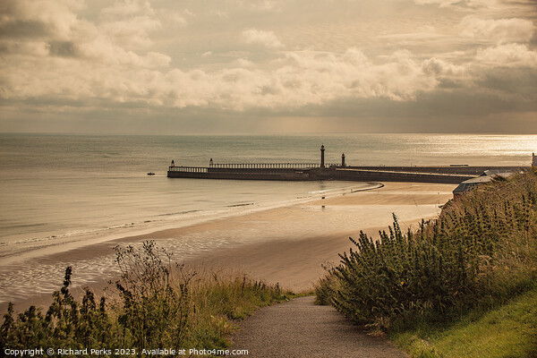 Whitby Piers Picture Board by Richard Perks