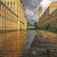 Buy canvas prints of Storm brewing Salts Mill by Richard Perks