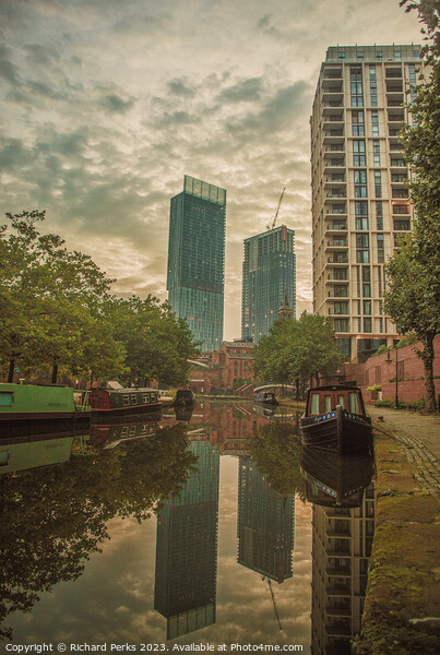 Castlefield Basin Reflections Picture Board by Richard Perks