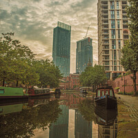 Buy canvas prints of Castlefield Basin Reflections by Richard Perks