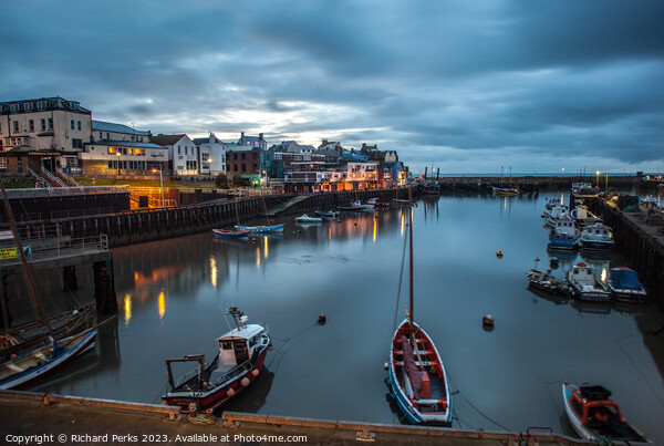 Daybreak at Bridlington Harbour Picture Board by Richard Perks