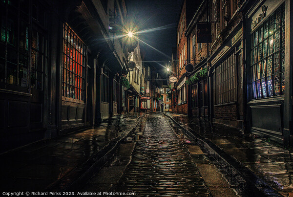 York streets in the Rain Picture Board by Richard Perks