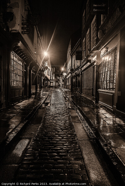 Rainy Nights in The Shambles Picture Board by Richard Perks